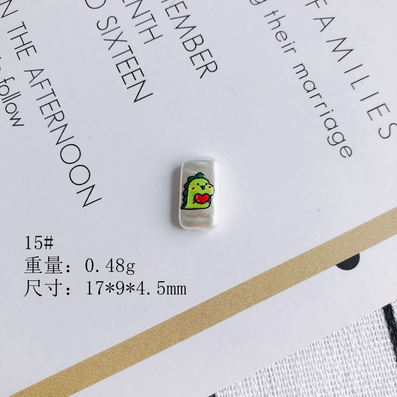 Hand Painted Irregular Shaped Acrylic Beads Imitation Pearl 10pcs 18