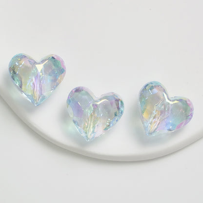 Transparent UV Plating Faceted Pentagram Love Acrylic Beads 19-20mm 50pcs 16