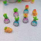 Silicone Focal Beads Pumpkin with Floral Bow 20pcs 4