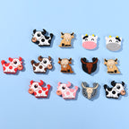 Silicone Focal Beads Highland Cow Colorful Cartoon Heads 20pcs 3