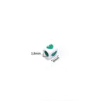 Square Acrylic Beads 6.7mm Glossy Dripping Oil Love Design 100pcs 4