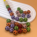 Football Patterned Rhinestone Bubblegum Beads 16mm 20mm 25pcs 2