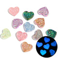 Glow Flower Heart Acrylic Beads 17-21mm Iridescent Plated 50pcs 5