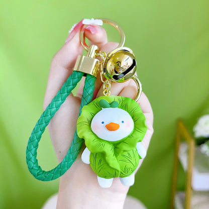 Resin Unicorn Keychain Pastel Snowflake Braided Strap with Bells 12
