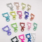 Zinc Alloy Puppy Head Keychain Clasps Spray Painted 35mm 20pcs 2