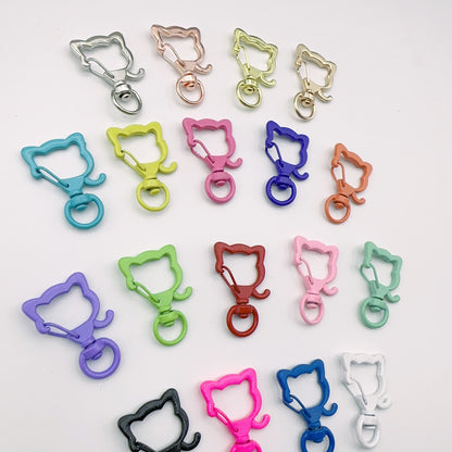 Zinc Alloy Puppy Head Keychain Clasps Spray Painted 35mm 20pcs 2