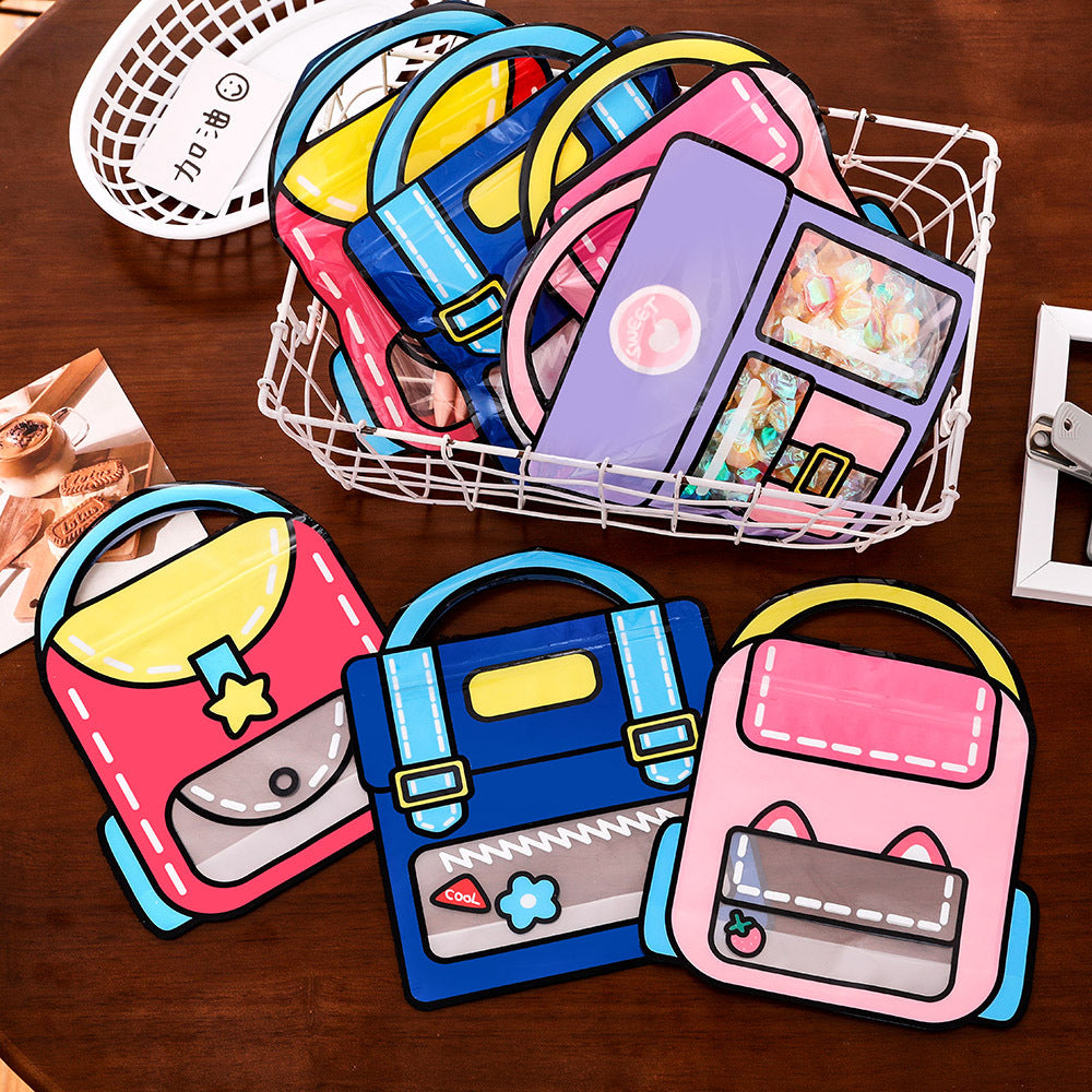 Backpack Shaped Zip Lock Bags Plastic Resealable 21x18cm 10pcs 3