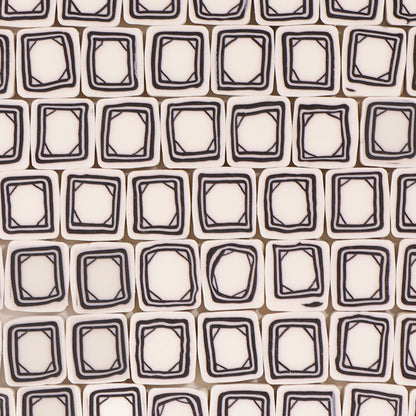 Flat Clay Beads 9x10mm Mahjong Tile Design Polymer 100pcs 10