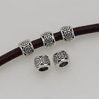 Tibetan Metal Beads 6mm Vintage Patterned Large Hole Zinc Alloy 100pcs 2
