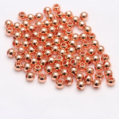 Brass Round Metal Beads 2-8mm Glossy Plating 100pcs 9