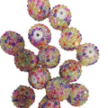 Rhinestone Bubblegum Beads 10-22mm Spring Colorful Textured 5pcs 4
