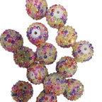 Rhinestone Bubblegum Beads 10-22mm Spring Colorful Textured 5pcs 4