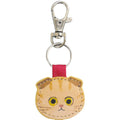 Kawaii Cat Keychain PU Leather Cute Animal Design 2pcs 8cm 5