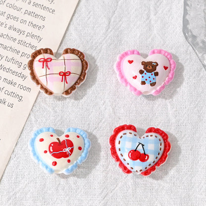 Cherry Heart Acrylic Beads 22mm Decorative 10pcs 4
