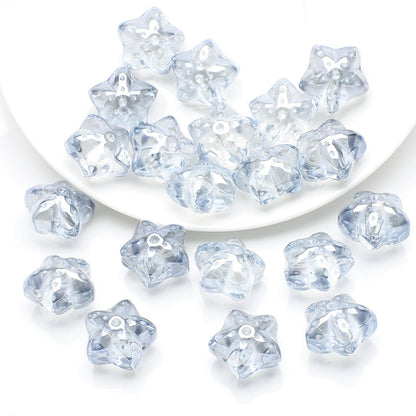Electroplated Star Glass Beads 18mm Imitation Lunar Pit Texture 10pcs 13