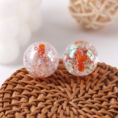 Plated Bubblegum Beads 18-20mm Dyed Core Crackle Glossy 20pcs 13