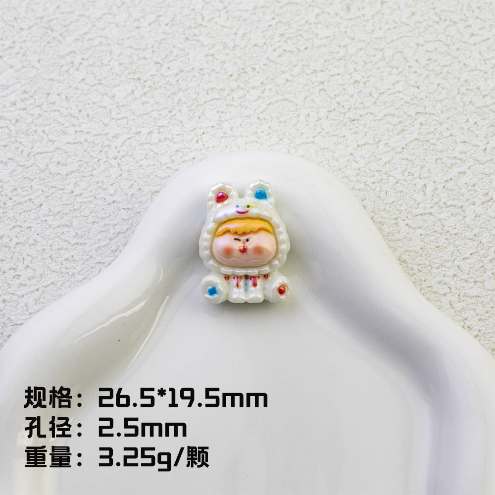 Plating Pop Mart Lilith Resin Beads Glossy Animal Hoodie 10pcs 6
