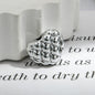 Plating Heart Acrylic Beads 17mm Metallic Gold Silver Waffle 50pcs 7