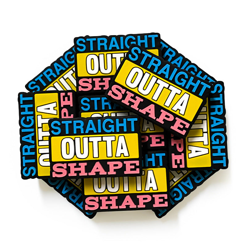 Silicone Focal Beads Straight Outta Shape Bold Text Colorful 20pcs 3