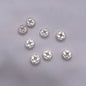 Brass Four-Petal Flower Spacer Beads 7mm Zirconia 10pcs 7