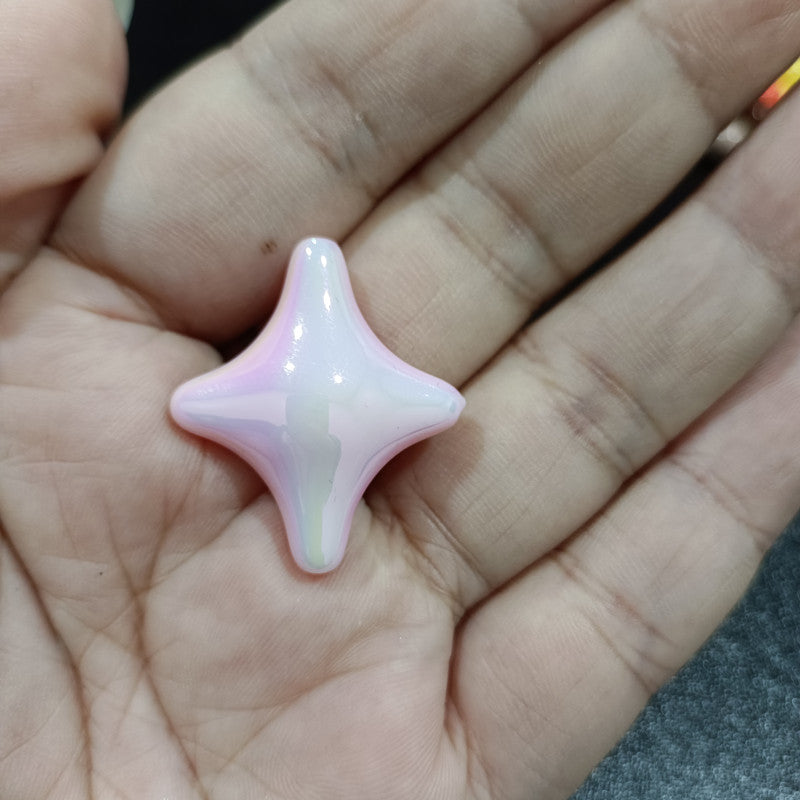 UV Plating Cross Shaped Star Acrylic Beads 25mm Glossy Colorful 100pcs 3