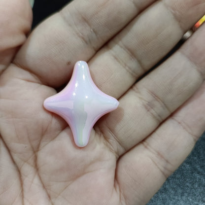UV Plating Cross Shaped Star Acrylic Beads 25mm Glossy Colorful 100pcs 3
