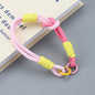 Dual Color Knotted Double Ring Phone Wristlet Keychain Nylon 3pcs 9