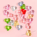 Peach Heart Acrylic Beads 17x21mm Glossy Pastel Mixed 40pcs 6