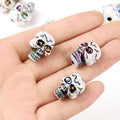 Halloween AB Color Plated Skull Acrylic Beads 17.5-23mm