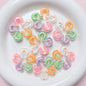 Hand Painted Flower Acrylic Beads 34mm Pastel Wave Dot 5pcs 5