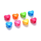 Bright Colored Heart Acrylic Beads 15mm Large Hole 10pcs 3