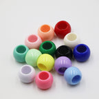 Macaron Acrylic Beads 18mm Large Hole Glossy Mixed Colors 30pcs