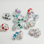 Rhinestone Star Alloy Spacer Beads 15mm 15pcs 6
