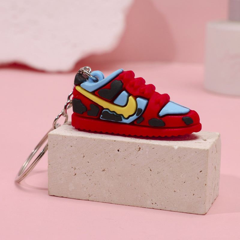 3D Sneaker PVC Shoe Keychain Colorful Miniature Design 6pcs 9