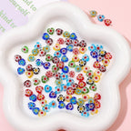 Millefiori Flower Glass Beads 8mm Colored Heart Shape 20pcs 4