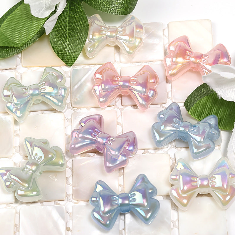 Glow Plating Double Layer Butterfly Acrylic Beads 22-29mm Pastel 50pcs 4