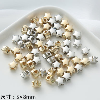 Acrylic Metallic Spacer Beads Gold and Silver 50pcs 2