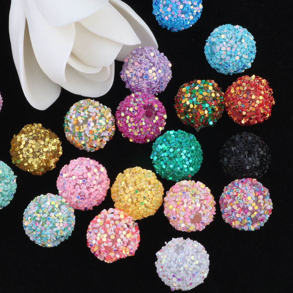 Glitter Bubblegum Beads 20mm Powder Coated Multicolor Round 20pcs 2