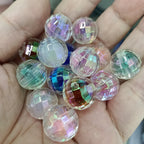 Plating Faceted Acrylic Beads 16mm Iridescent Mixed Colors 100pcs 6