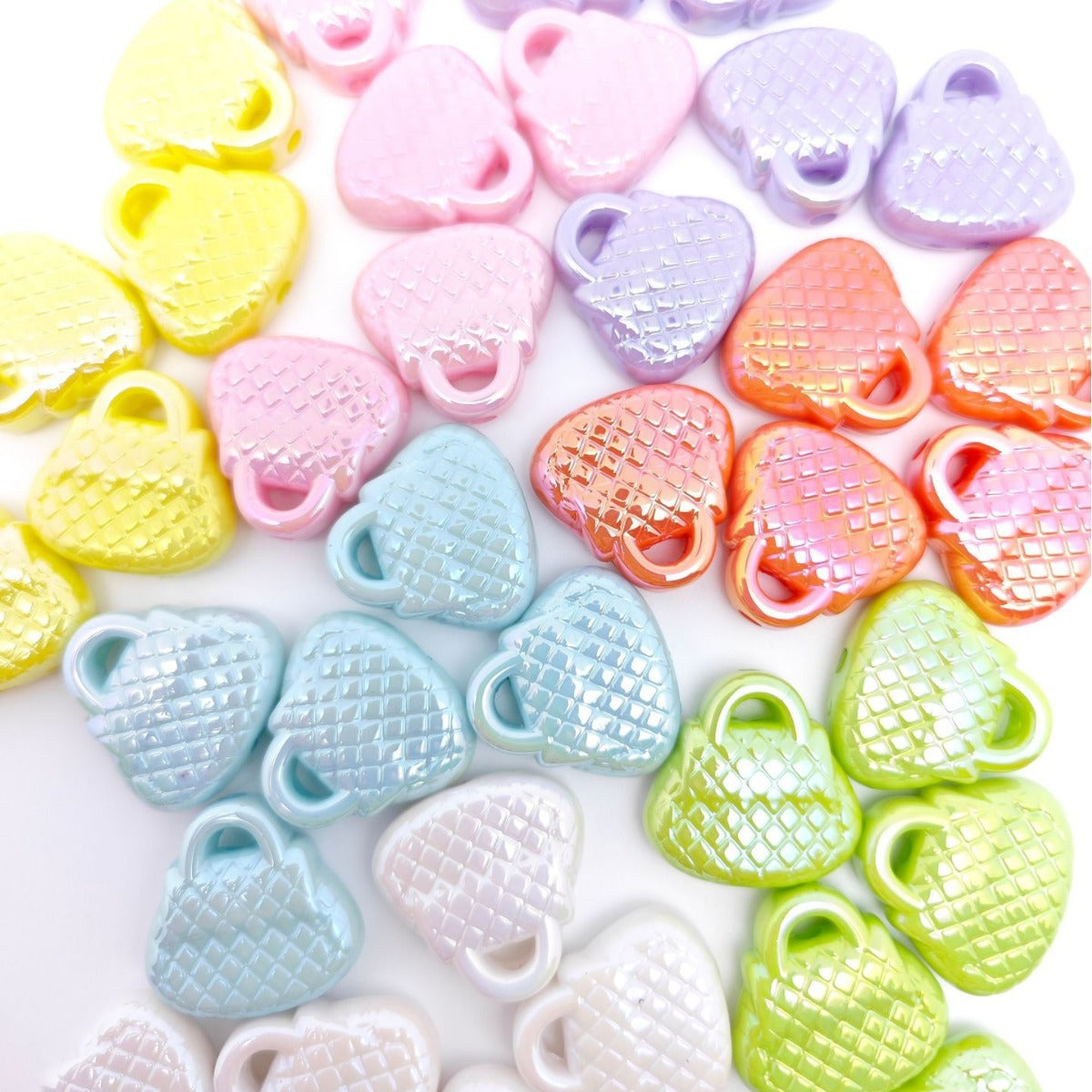 UV Plating Handbag Acrylic Beads 23x22x7mm Pastel Glossy 50pcs 3