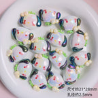 Glossy Sanrio Character Resin Beads 2.5mm Hole Pastel Colors 5pcs 3