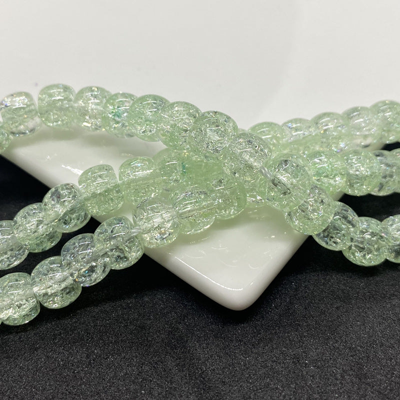 Crackle Flat Circular Glass Beads 6mm 8mm Pastel Mixed Colors 60pcs 4
