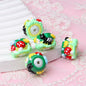 Hand Painted Animal Cream Cake Acrylic Beads 18-23mm Colorful 10pcs 18