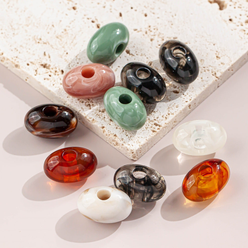Marble Texture Oval Resin Beads 20mm Glossy Mixed Colors 20pcs 3
