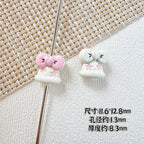 Bell and Bow Metal Beads 13mm Baking Painted Colorful 10pcs 4
