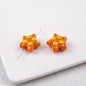 Waffle Pattern Star Acrylic Beads 19mm Colorful Mixed 20pcs 13