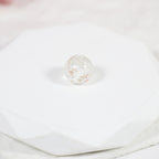 Lampwork Glass Beads Round 10-12mm Transparent Silver Foil Floral 10pcs 6