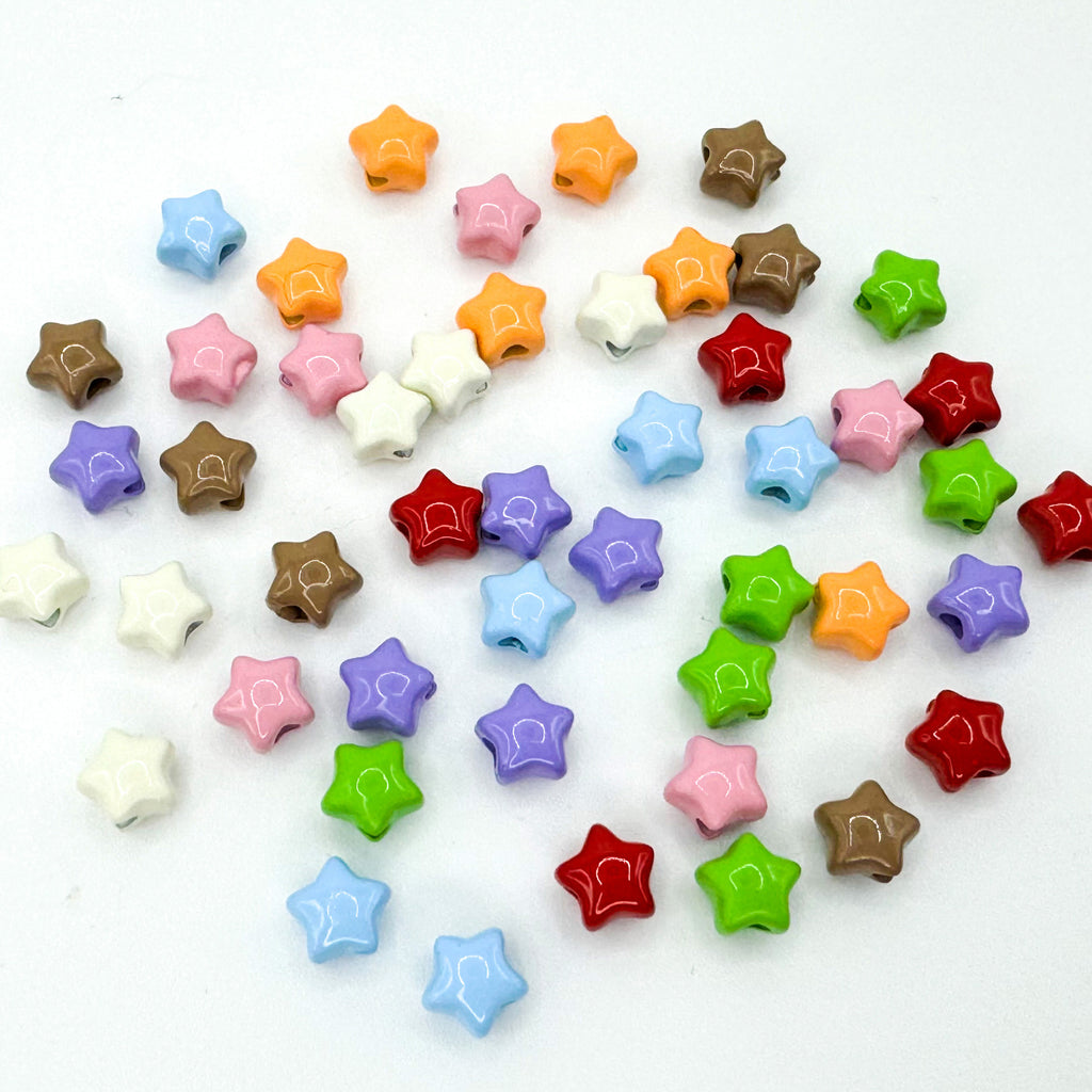 Star Metal Beads 5mm Baking Painted Colorful Finish 40pcs 6