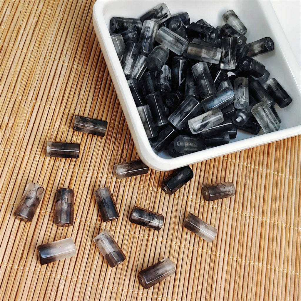 Vintage Crescent and Hexagonal Prism Resin Beads 20/12mm Mixed Shapes 30pcs 4