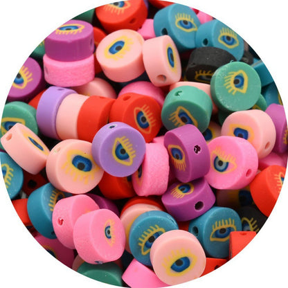 Flat Clay Beads 10mm Color Fruit Cartoon Mixed Design 1000pcs 28
